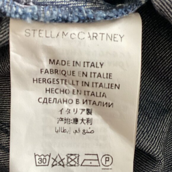 Stella McCartney Womens Blue Denim Short Sleeves Legs Jumpsuit Front Zip Pockets - Picture 9 of 10